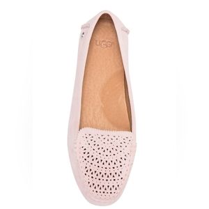 UGG Women's Light Pink Perforated Suede Loafer